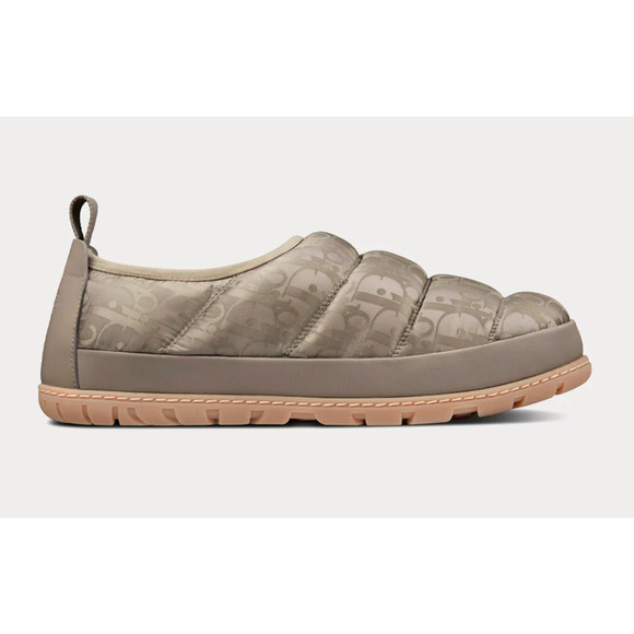 Dior Mens Snow Slipper Beige Oblique Logo Flat Slip On Loafer Sneaker 44 11 - Picture 1 of 16